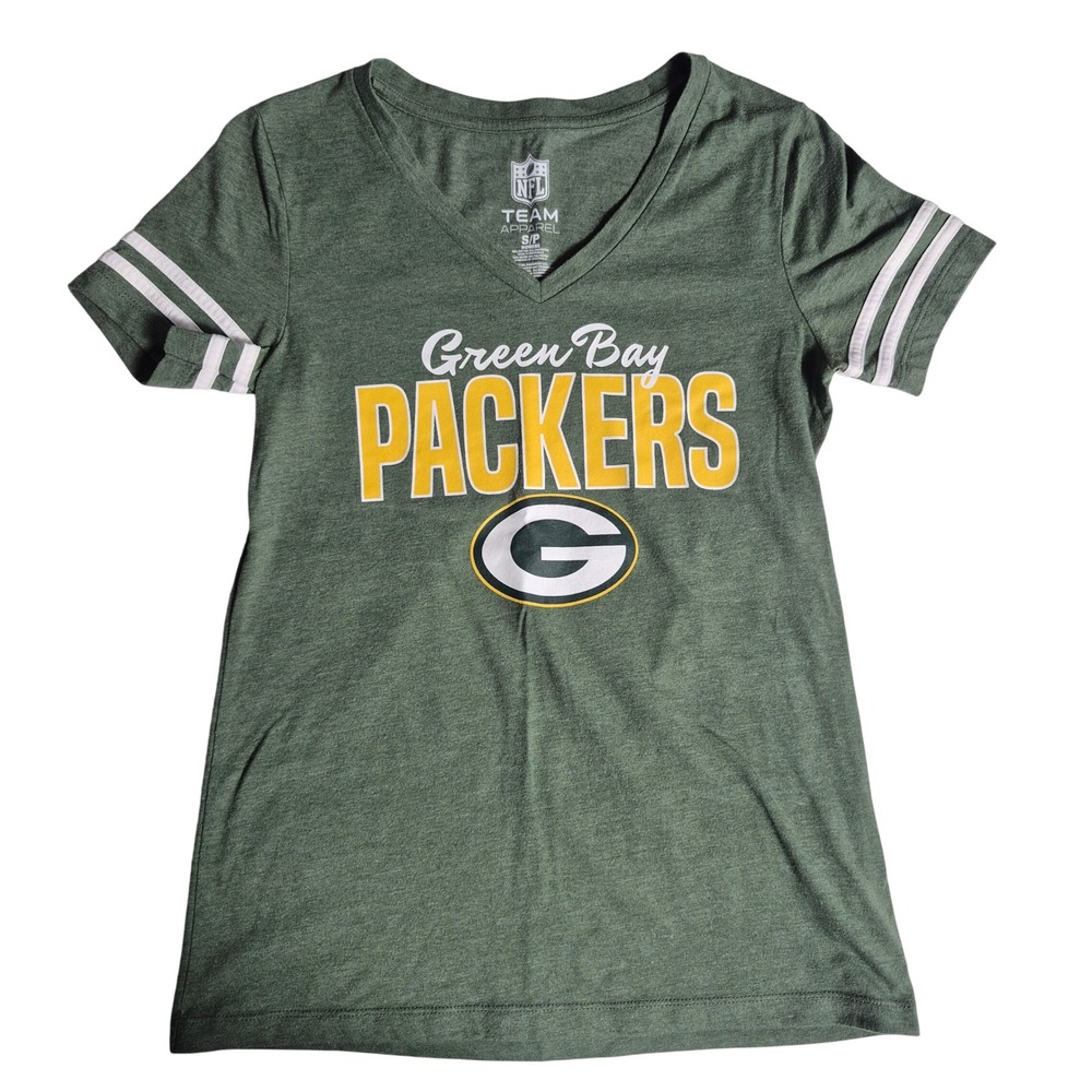 NFL Green Bay Packers Womens V Neck TShirt Size Small Game Day‎ Apparel